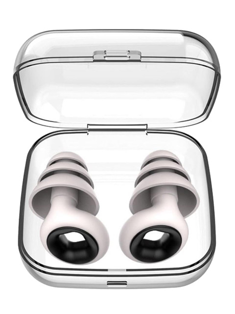 AUGEN Set Of 2 Noise Canceling, Reusable Silicone Earplugs For Hearing Protection