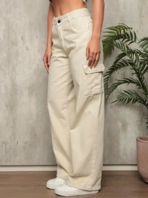 FMW Women Wide Leg High-Rise Cargo Styles Jeans