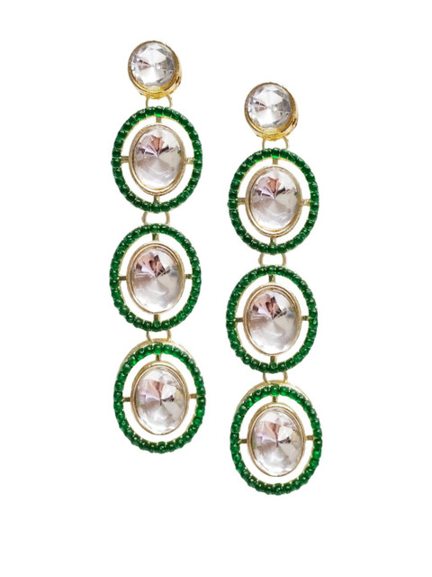 Anouk Women Metal Kundan Oval Earrings - Image 2