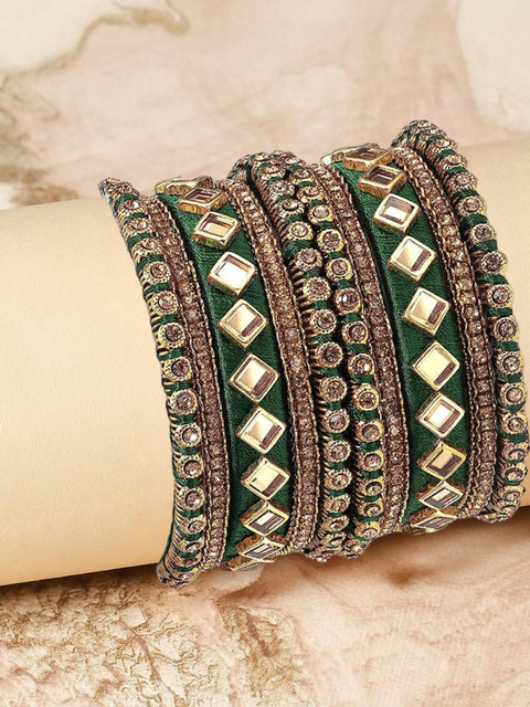 Anouk Set Of 18 Alloy Kundan Bangle