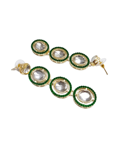 Anouk Women Metal Kundan Oval Earrings - Image 3