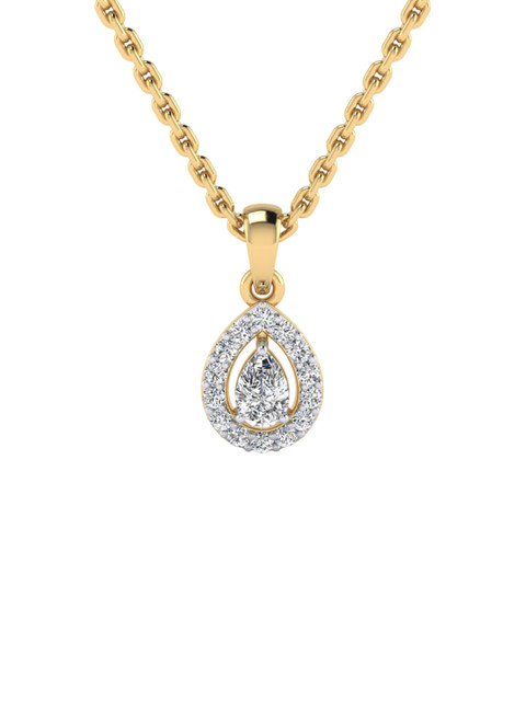 SHINE ETERNAL Women 18K Gold Lab Grown Diamond Pendant- 0.756 g