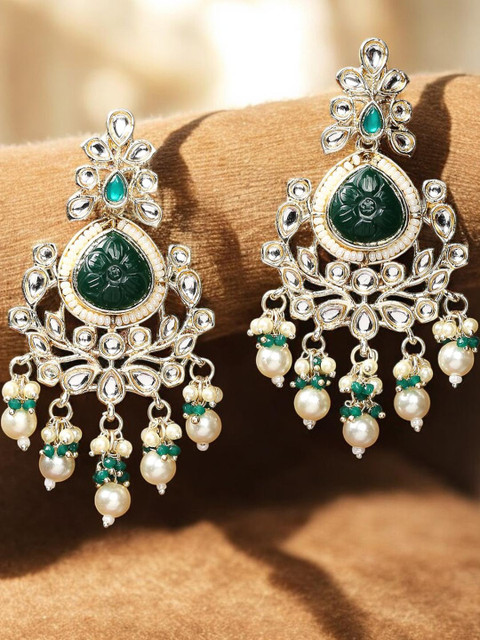 Anouk Women Metal Kundan Floral Earrings