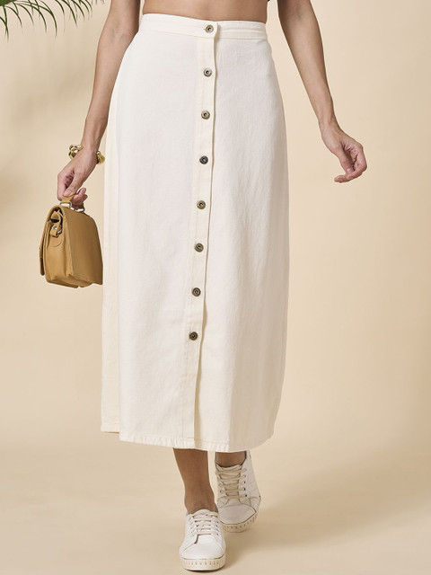 Style Quotient Pure Cotton A-Line Maxi Skirt