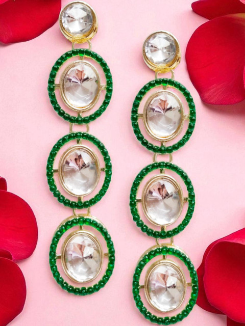 Anouk Women Metal Kundan Oval Earrings