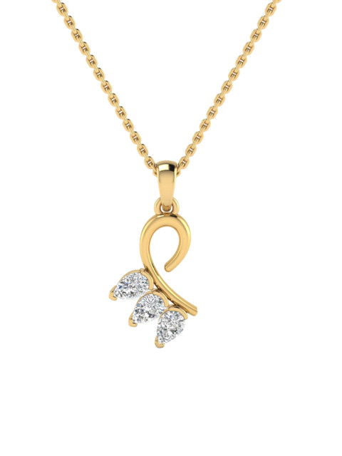 SHINE ETERNAL 14K Gold Lab Grown Twinkling Tendrils Diamond Pendant - 0.85 g