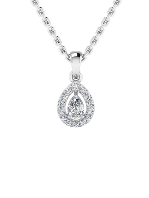 SHINE ETERNAL Women 18K Gold Lab Grown Diamond Pendant-0.756 g