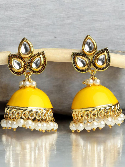Anouk Women Metal Kundan Dome Shaped Earrings