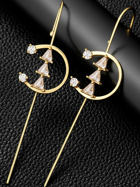 DressBerry Gold-Plated Cubic Zirconia Alloy Earrings