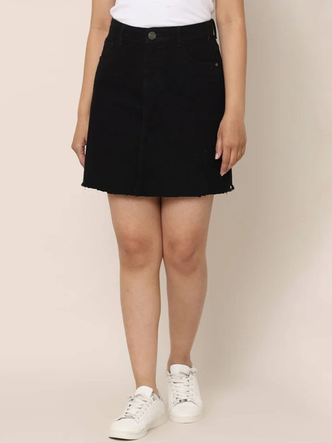 Tripursundari Fashion Denim Straight Mini Skirt