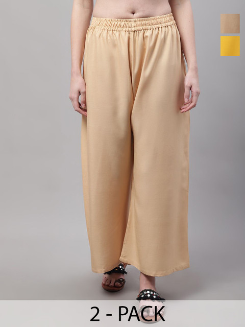 Valles365 by S.C. Women Pack Of 2 Flared Fit Palazzos