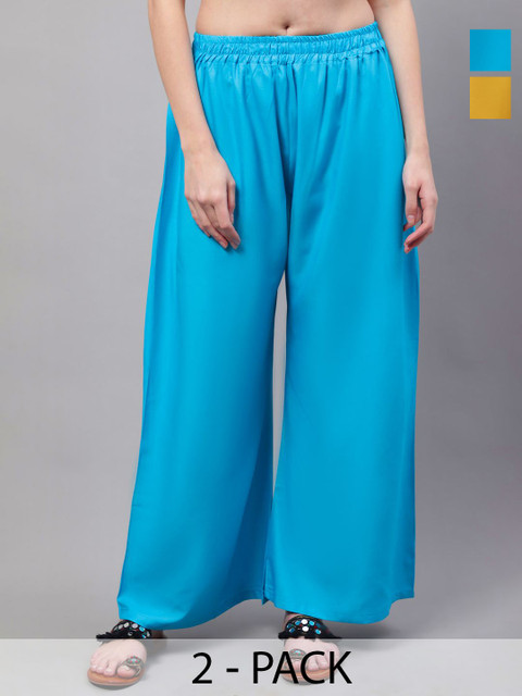 Valles365 by S.C. Women Pack of 2 Flared Palazzo