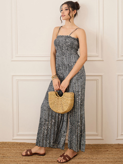 Uptownie Lite Women Smocked Strapless Maxi Jumpsuit