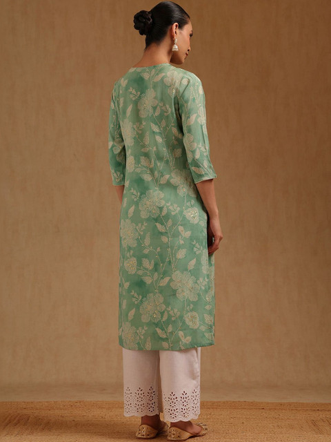 Soch Women Floral Printed Thread Work Kurta - Image 5