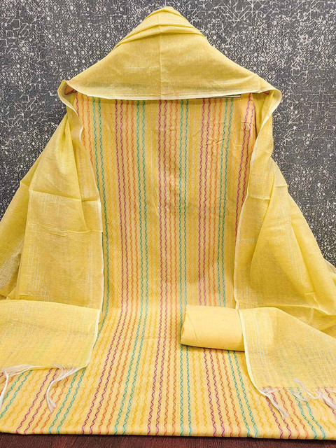 Peachmode Printed Pure Cotton Unstitched Dress Material - Image 4