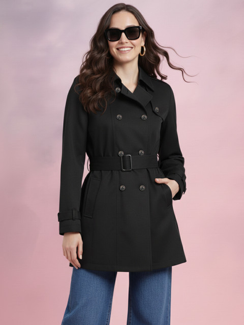 DressBerry Double-Breasted Belted Trench Coat