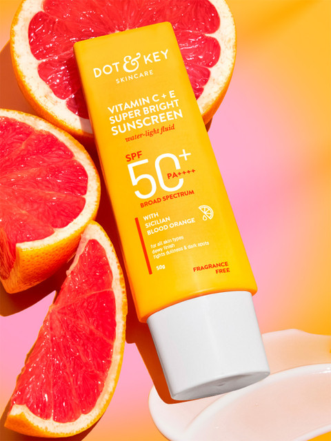 DOT & KEY Vitamin C + E Sunscreen SPF 50 PA+++ For Glowing Skin, 100% No White Cast - 50g