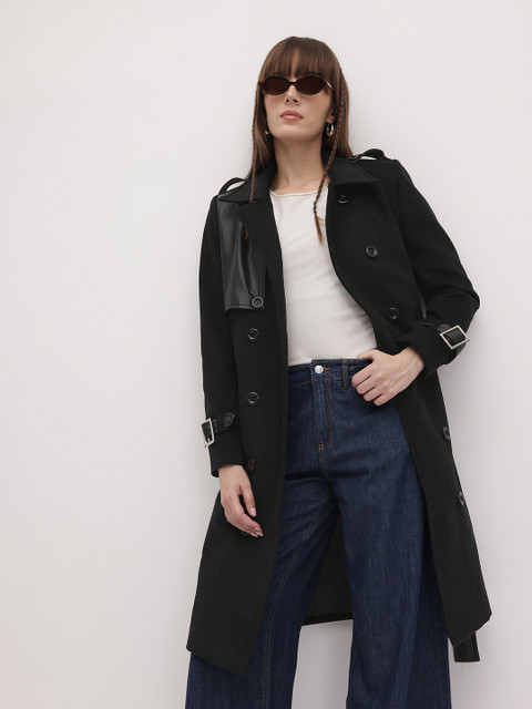 The Roadster Life Co. Spread Collar Single Breasted Longline Overcoat with Belt