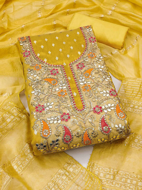 Peachmode Embroidered Unstitched Dress Material