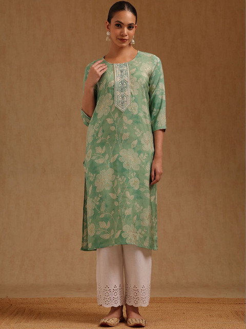 Soch Women Floral Printed Thread Work Kurta
