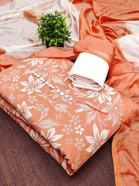 Peachmode Printed Pure Cotton Unstitched Dress Material