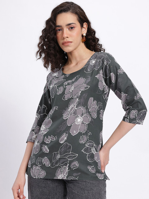 Anouk Rustic Floral Printed Kurti - Image 2