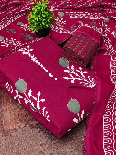 Peachmode Printed Pure Cotton Unstitched Dress Material