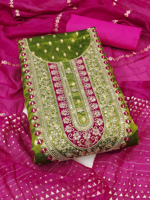 Peachmode Embroidered Unstitched Dress Material