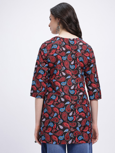 Anouk Rustic Paisley Printed V-Neck Kurti - Image 5