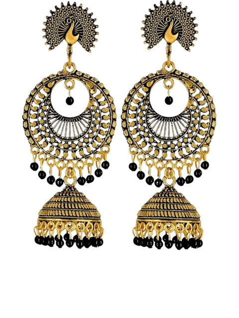 SHREE JU Peacock Shaped Jhumkas Earrings
