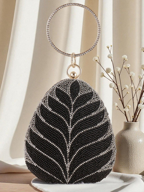 VRPS Handicrafts Embroidered Embellished Box Clutch