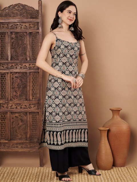 KALINI Ethnic Motifs Printed Pure Cotton Kurti - Image 4