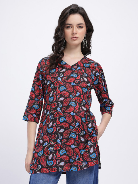 Anouk Rustic Paisley Printed V-Neck Kurti - Image 2