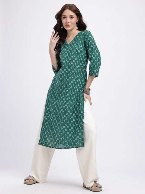 Anouk Rustic Ethnic Motifs Printed Floral Kurta