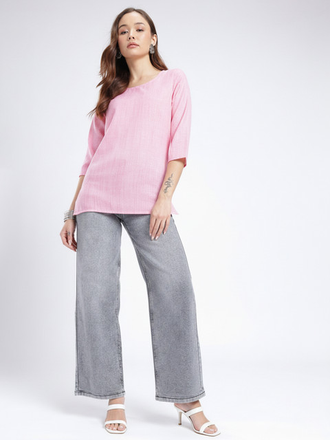 Anouk Rustic Woven Designed Straight Kurti