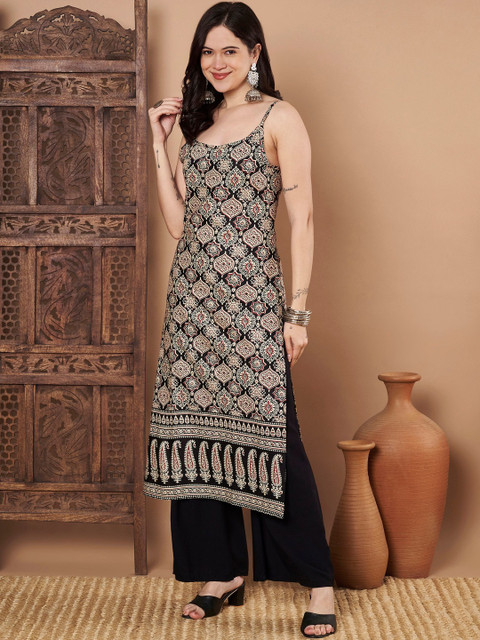 KALINI Ethnic Motifs Printed Pure Cotton Kurti - Image 3