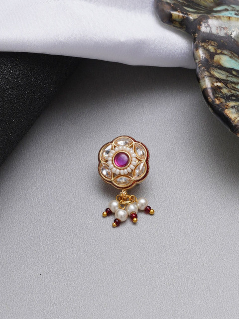 Mali Fionna Gold-Plated Artificial Stones and Beads Stud Nosepin