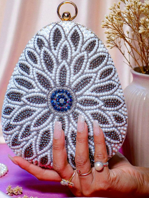 VRPS Handicrafts Embroidered Box Clutch