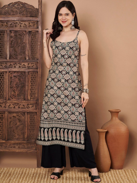 KALINI Ethnic Motifs Printed Pure Cotton Kurti - Image 2