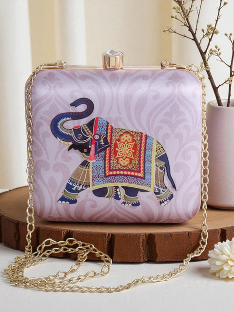 VRPS Handicrafts Printed Box Clutch