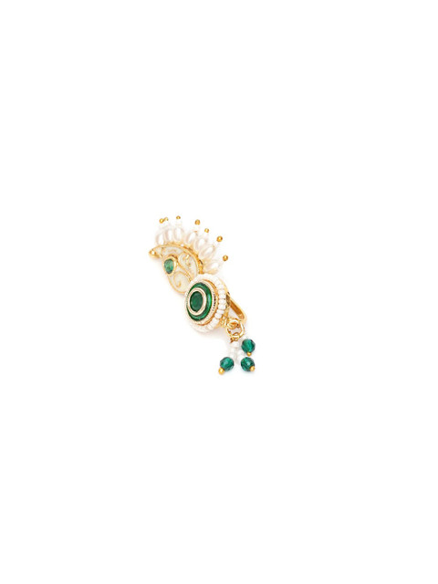Mali Fionna Gold-Plated Artificial Stones and Beads Stud Nosepin - Image 5