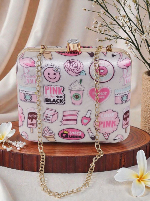 VRPS Handicrafts Printed Box Clutch