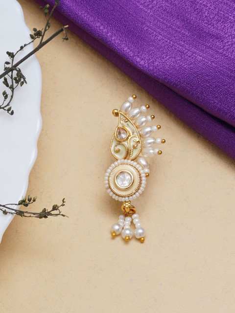 Mali Fionna Gold-Plated Artificial Stones and Beads Stud Nosepin