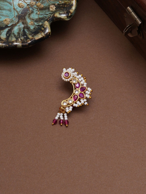 Mali Fionna Gold-Plated Artificial Stones and Beads Stud Nosepin