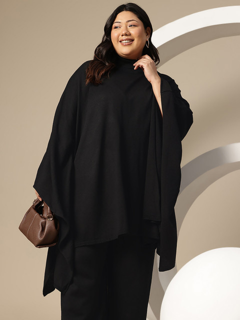 Sztori Plus Size High-Neck Co-Ords with Asymmetric Hem