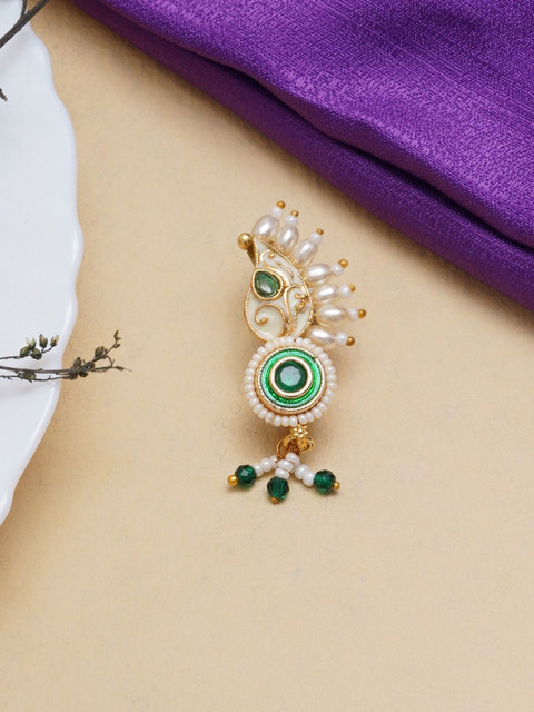 Mali Fionna Gold-Plated Artificial Stones and Beads Stud Nosepin