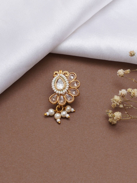 Mali Fionna Gold-Plated Artificial Stones and Beads Stud Nosepin