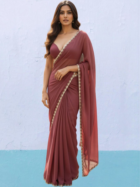 LOROFY Beads and Stones Silk Blend Saree