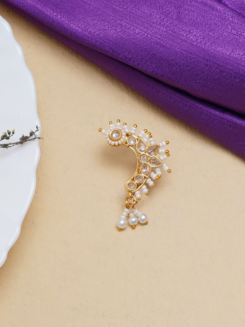 Mali Fionna Gold-Plated Artificial Stones and Beads Septum Nosepin