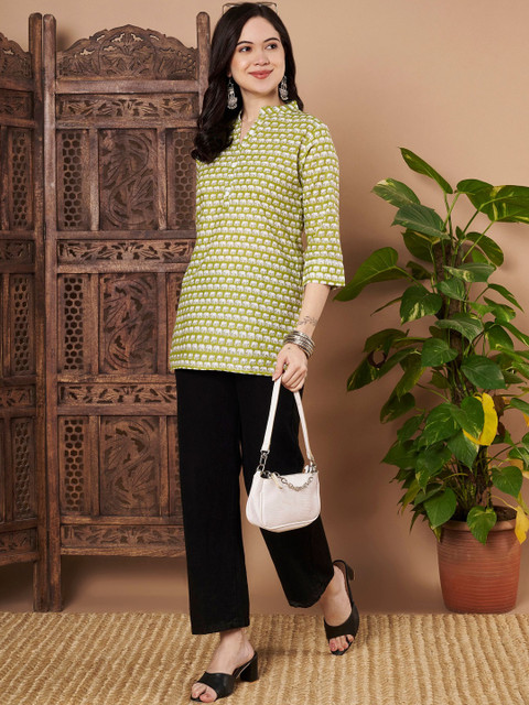 HERE&NOW Ethnic Motifs Printed Pure Cotton Kurti